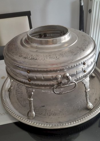 Parlak Beyaz Geleneksel Bakır mangal - Görsel 3