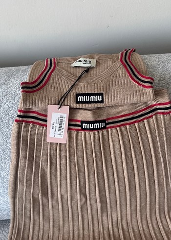 Miu Miu Bej Kısa Triko Elbise - Görsel 6