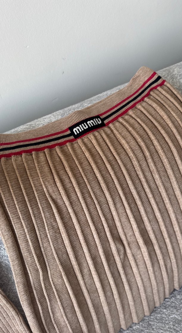 Miu Miu Bej Kısa Triko Elbise - Görsel 3