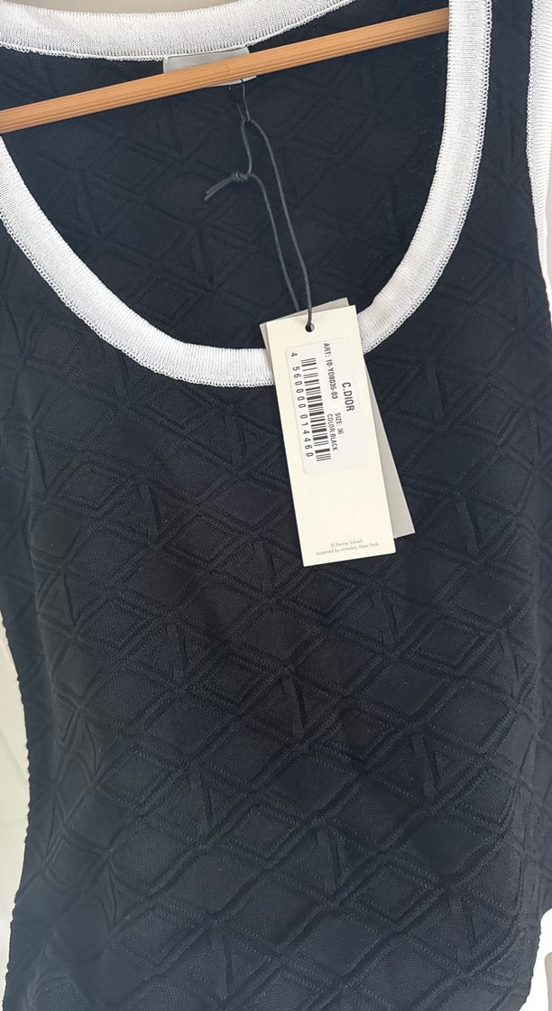 Siyah Beyaz Örme Atlet - Görsel 4