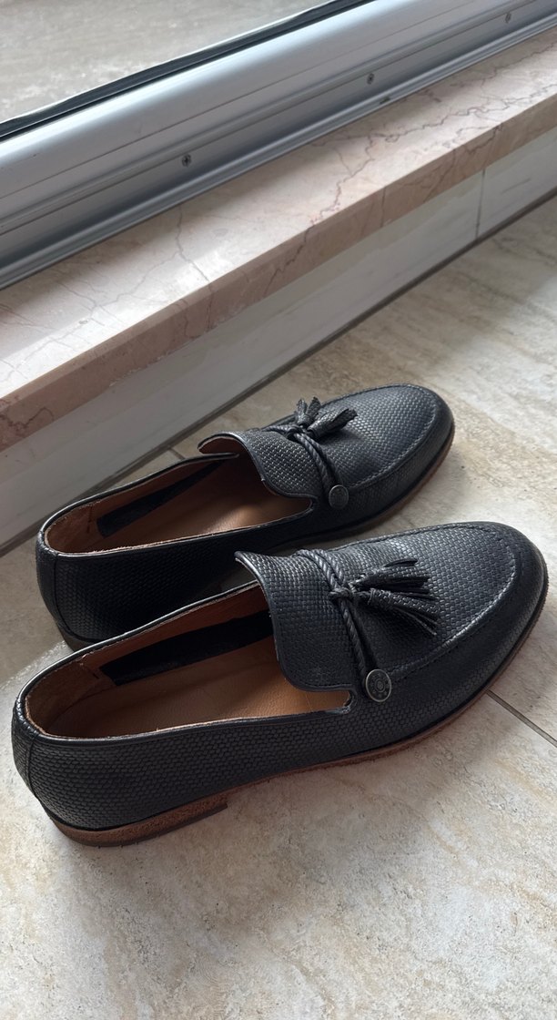 Siyah Deri Erkek Klasik Püsküllü Ayakkabı - Görsel 2