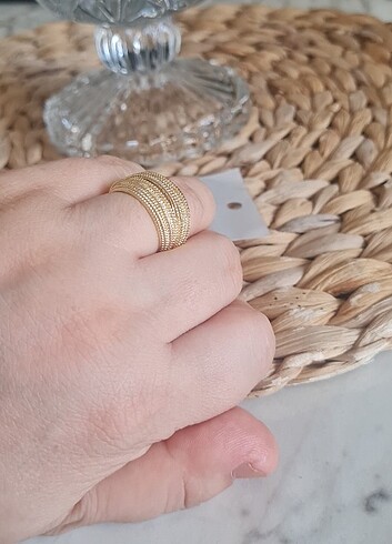  Beden Çelik Gold Ayarlanabilir Yüzük