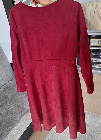 l Beden Steps marka bordo kadife elbise