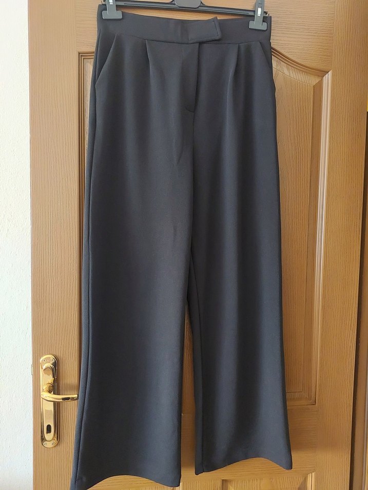 Siyah  Desenli Gotik Kadın Kumaş Pantolon - Görsel 2