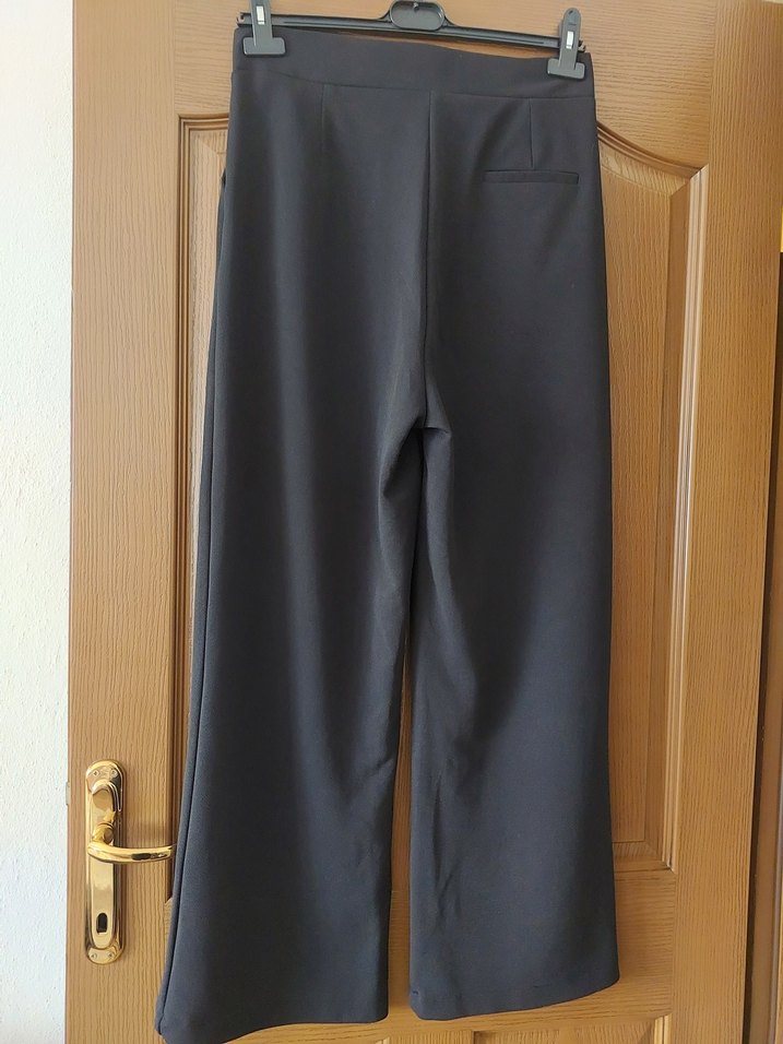 Siyah  Desenli Gotik Kadın Kumaş Pantolon - Görsel 4