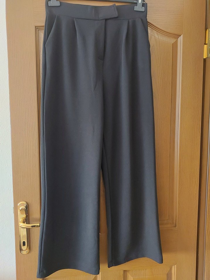 Siyah  Desenli Gotik Kadın Kumaş Pantolon - Görsel 3