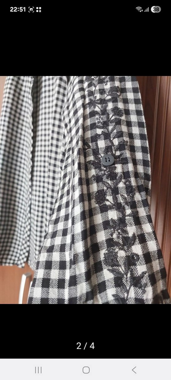 Kadın Uzun Kollu Düğmeli Ekose Gömlek - Görsel 2