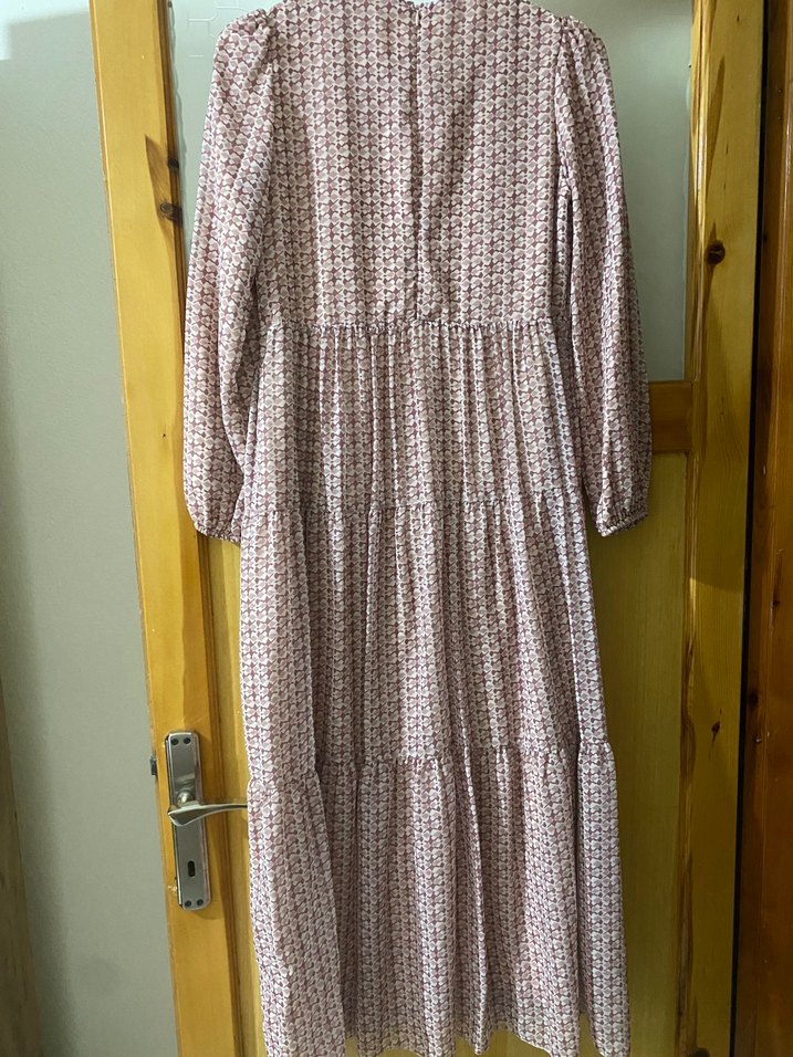 Bej Bohem Uzun Elbise Piliseli - Görsel 2