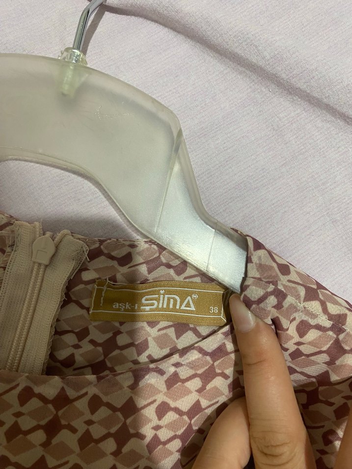 Bej Bohem Uzun Elbise Piliseli - Görsel 4