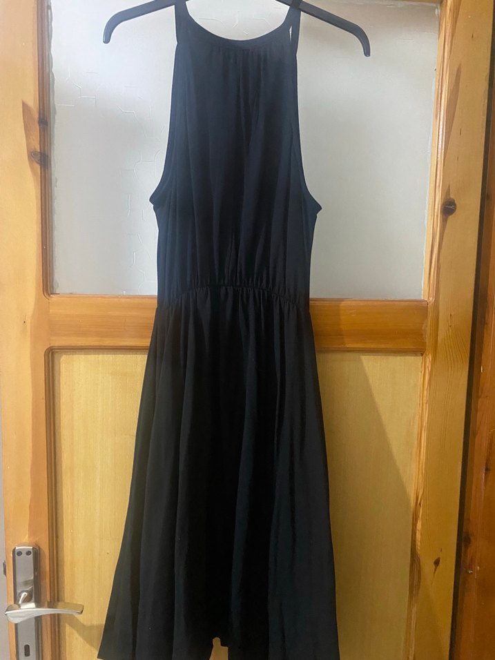 Siyah Drapeli Midi Gotik Elbise - Görsel 2