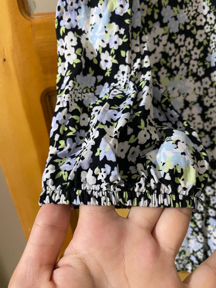 Çiçek Desenli Uzun Kollu Mini Elbise - Görsel 3