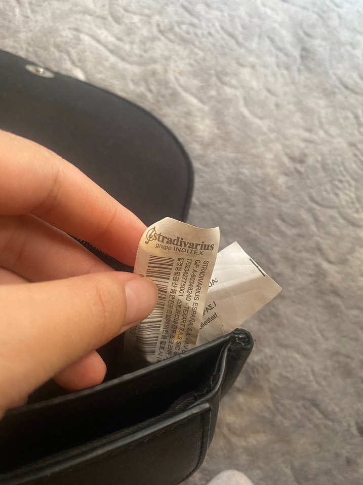 Stradivarius Siyah Süet Tokalı Kadın Çanta - Görsel 5