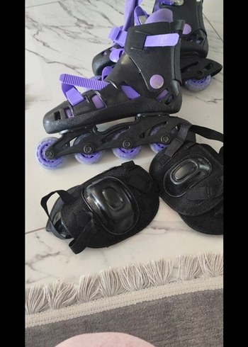 Mor Erkek Spor Paten ve Koruyucu Seti