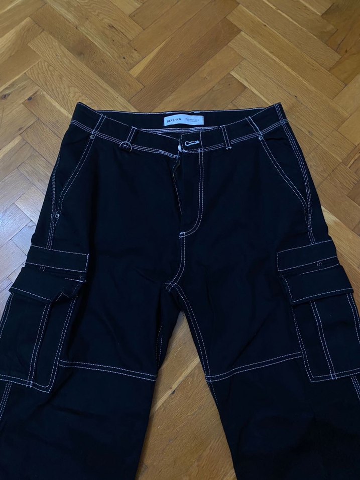 Bershka Siyah Bol Kesim Erkek Denim Pantolon - Görsel 4