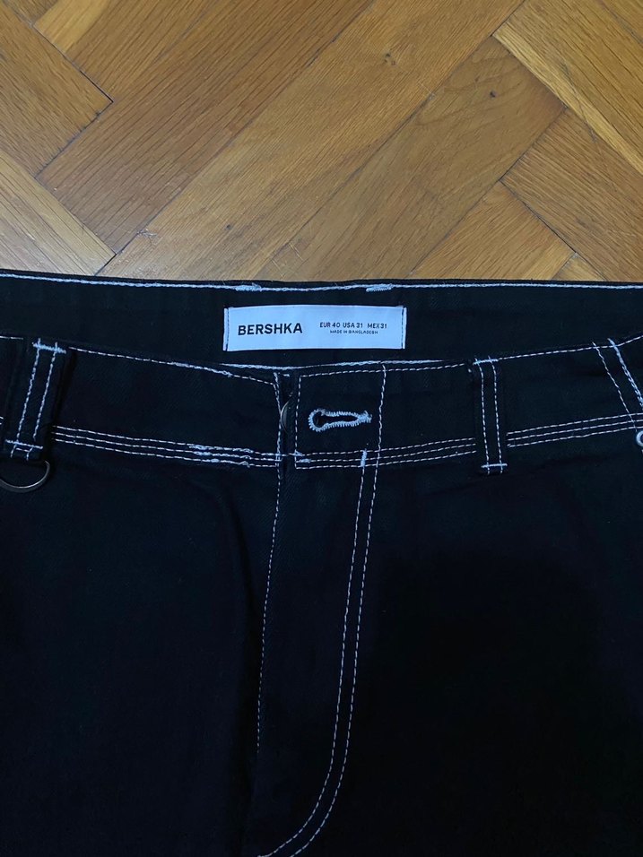 Bershka Siyah Bol Kesim Erkek Denim Pantolon - Görsel 2