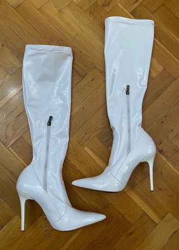 Vaientino Beyaz Çizme - Görsel 5