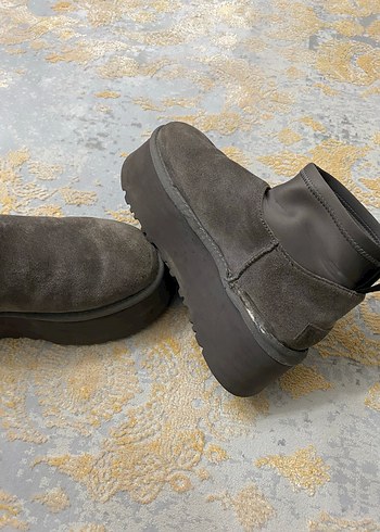 Gri Süet Ugg Kadın Platform Botlar - Görsel 4
