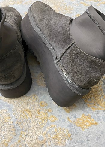 Gri Süet Ugg Kadın Platform Botlar - Görsel 8