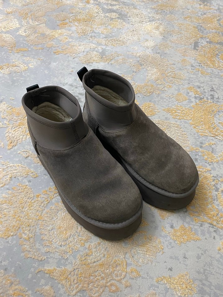 Gri Süet Ugg Kadın Platform Botlar - Görsel 2