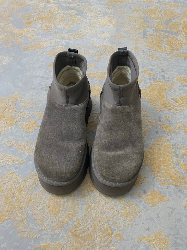 Gri Süet Ugg Kadın Platform Botlar - Görsel 5