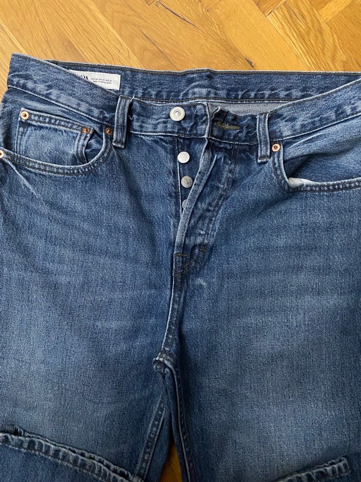 Zara Mavi Straıght Fıt Pantolon - Görsel 4