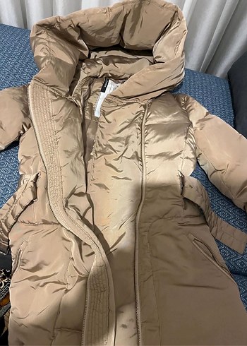 Mango Bej Uzun Şişme Mont - Görsel 2