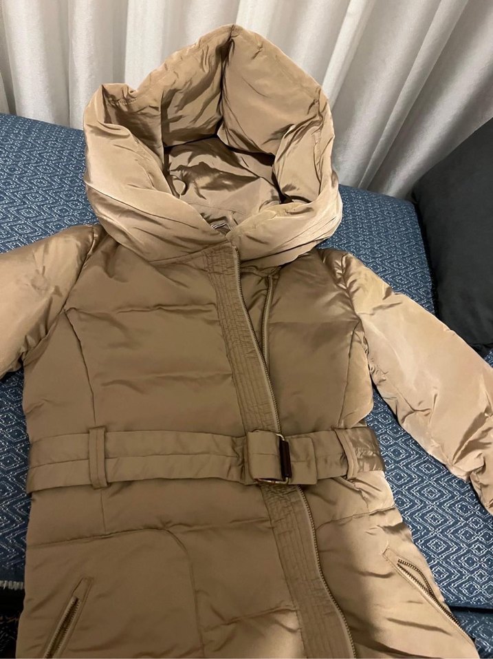 Mango Bej Uzun Şişme Mont - Görsel 4