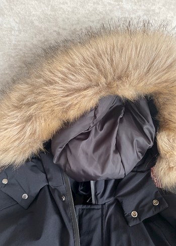 Zara Kürklü Kapüşonlü kuş tüyü çocuk Mont - Görsel 5