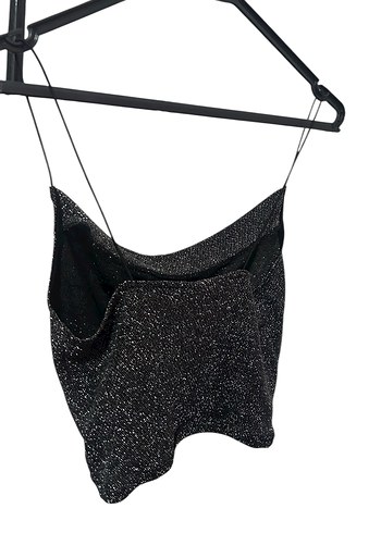 Siyah Parlak H&M Crop - Görsel 2