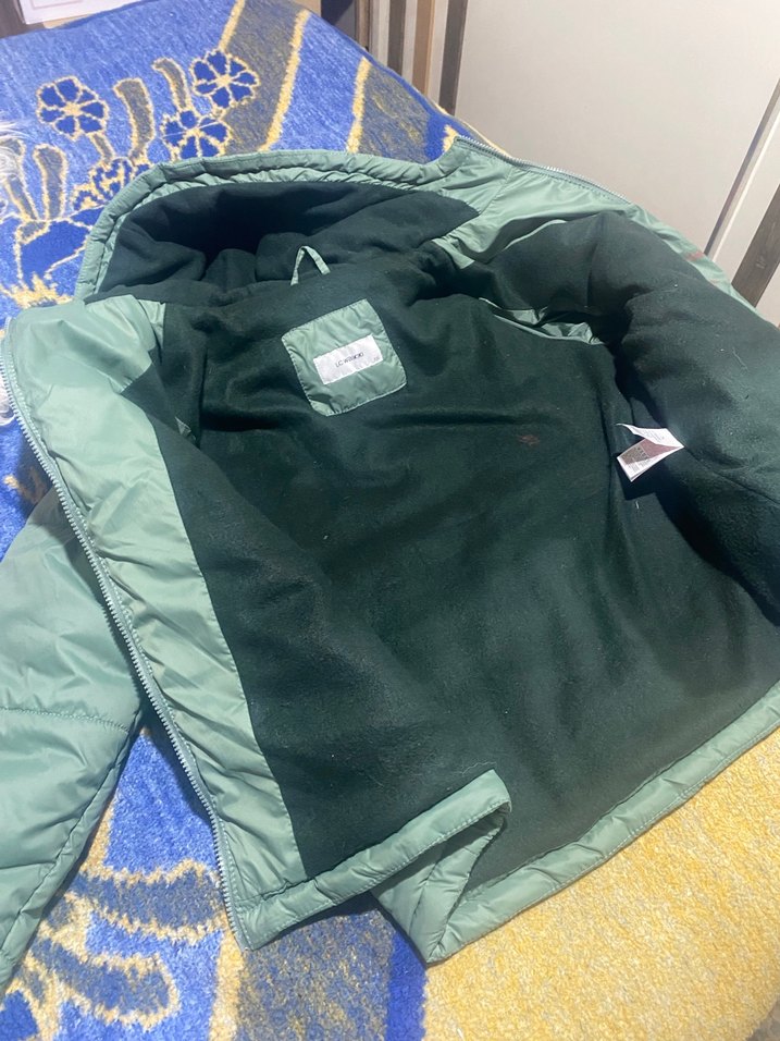 Yeşil Kapüşonlu Kadın Kış Montu - Görsel 4