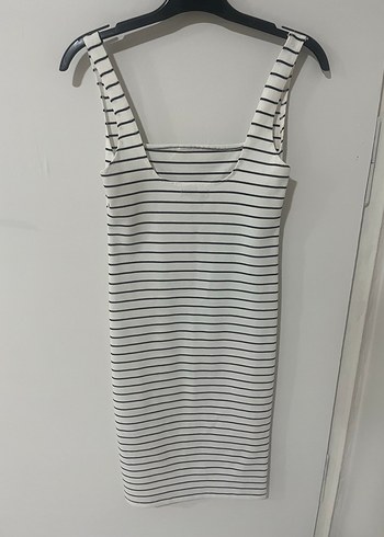 Bershka Çizgili Midi Kadın Elbise