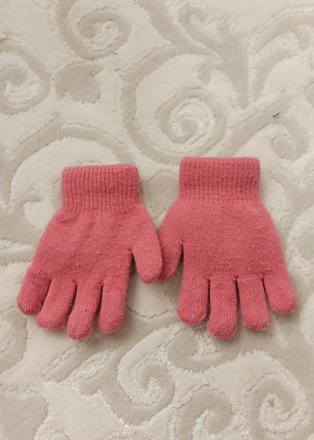 Kız Çocuk Nakışlı Örgü Polar Eldiven - Görsel 2