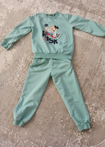 Turkuaz Baskılı Erkek Bebek Eşofman Takımı