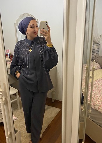 Siyah Salaş İpek Görünümlü Takım