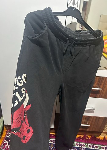 Diz Altı Siyah Baskılı Erkek Eşofman Altı - Görsel 3