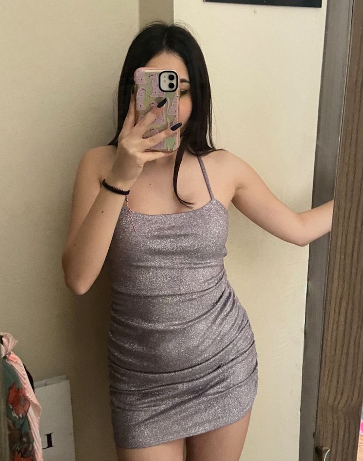 Simli Sırt Dekolteli Mini Elbise - Görsel 3