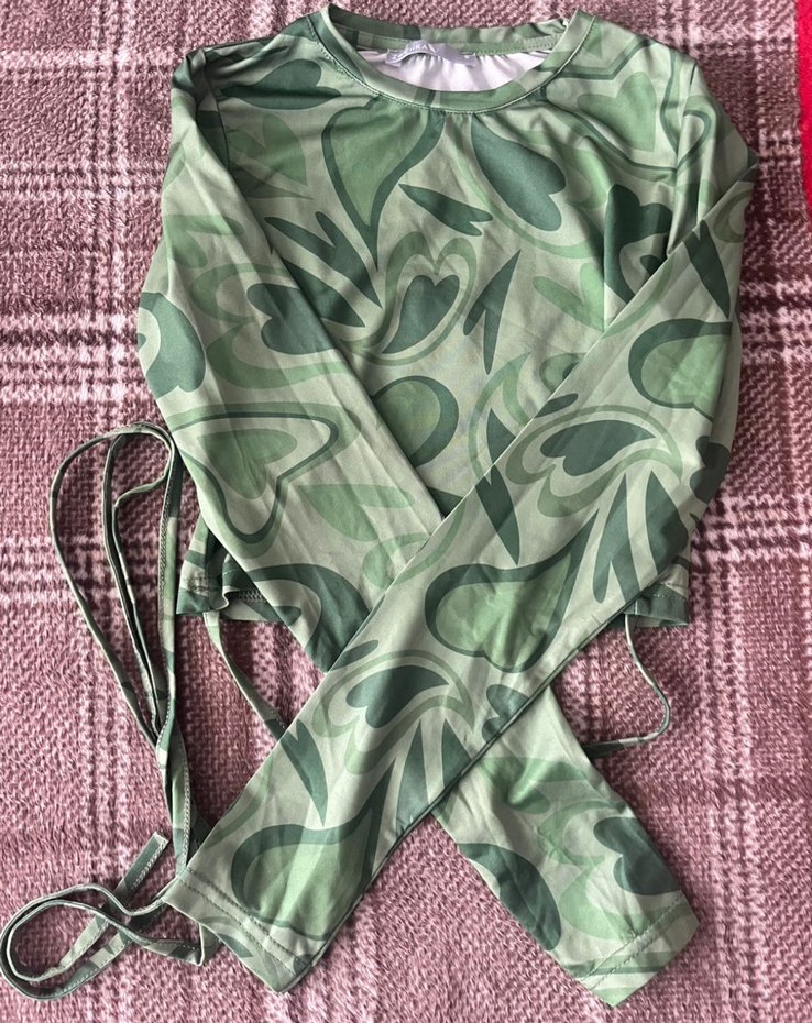 Yeşil Tie-Dye Transparan Crop Top - Görsel 2