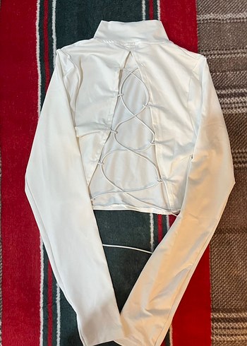 Beyaz Yüksek Yaka Uzun Kollu Kadın Bluz - Görsel 2