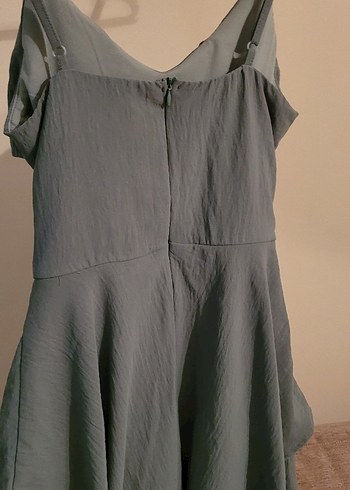 Haki  V Yakalı  Askılı  Salaş Tulum - Görsel 2