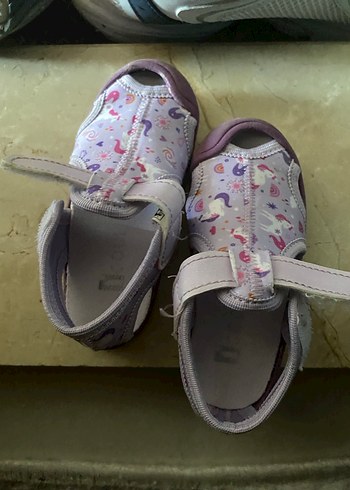 Mor Baskılı Cırt Cırtlı Kız Terlik - Görsel 2