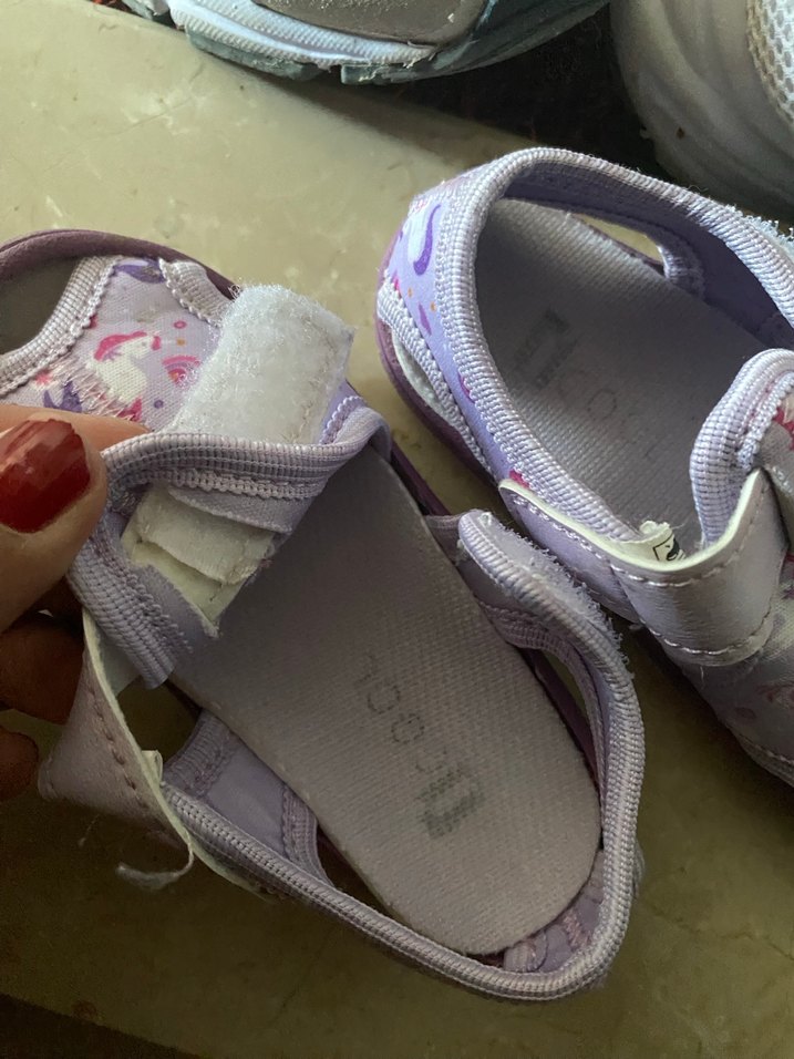 Mor Baskılı Cırt Cırtlı Kız Terlik - Görsel 3