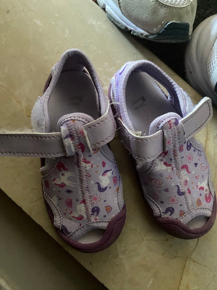 Mor Baskılı Cırt Cırtlı Kız Terlik - Görsel 4