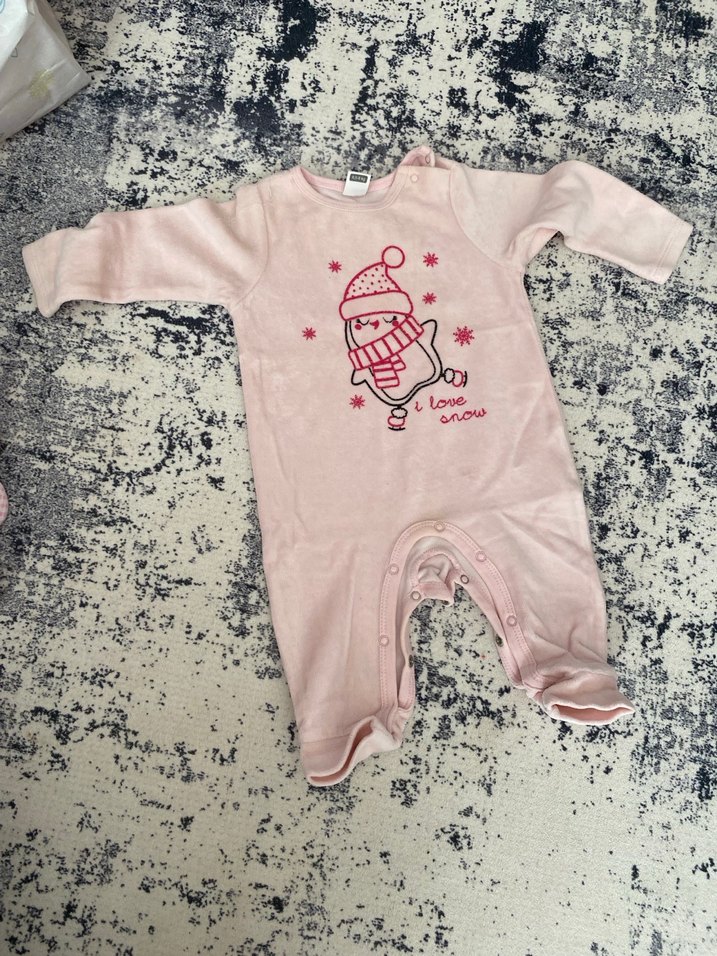 Kız Çocuk Pembe Kelebek Desenli Elbise - Görsel 3