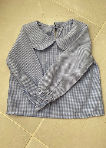 Kız Çocuk Gri Keten Gömlek - Görsel 3