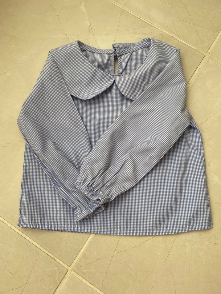 Kız Çocuk Gri Keten Gömlek - Görsel 3