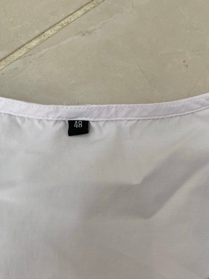 Kadın Keten Mini Beyaz Gömlek - Görsel 4