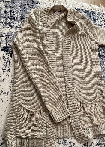 Bej Bohem Tarz Midi Kadın Hırka - Görsel 2