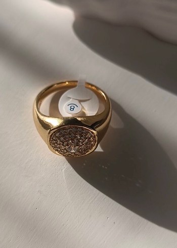 Taşlı Altın Kadın Yüzük  (8 numara) - Görsel 2