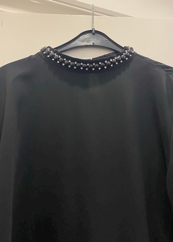 Dantel Detaylı Siyah Uzun Kollu Bluz - Görsel 4