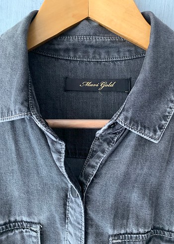 mavi jeans gömlek - Görsel 5